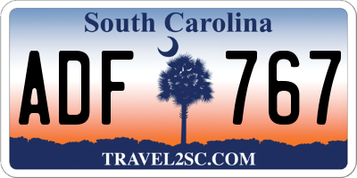 SC license plate ADF767