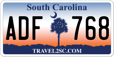 SC license plate ADF768