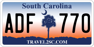 SC license plate ADF770