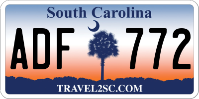 SC license plate ADF772