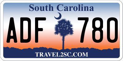 SC license plate ADF780