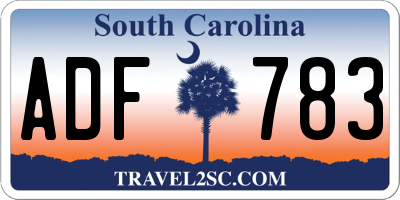 SC license plate ADF783