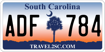 SC license plate ADF784