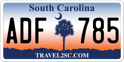 SC license plate ADF785