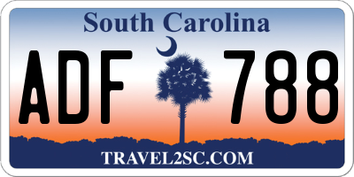 SC license plate ADF788