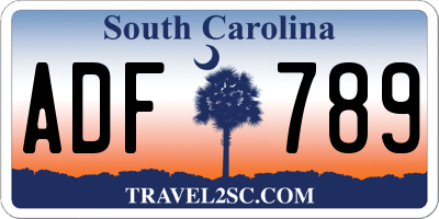 SC license plate ADF789