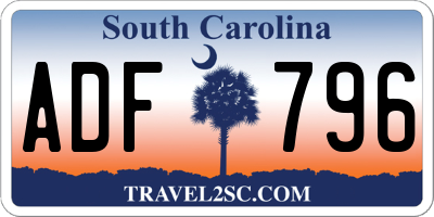 SC license plate ADF796