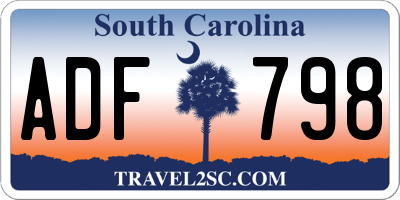 SC license plate ADF798