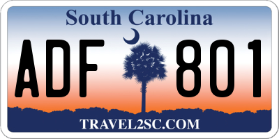 SC license plate ADF801