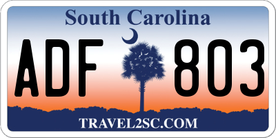 SC license plate ADF803