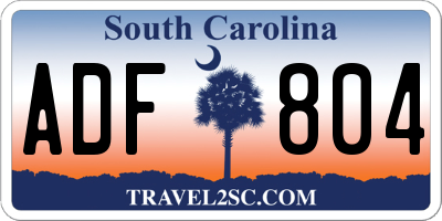 SC license plate ADF804