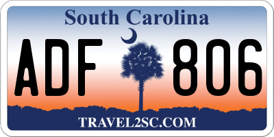 SC license plate ADF806