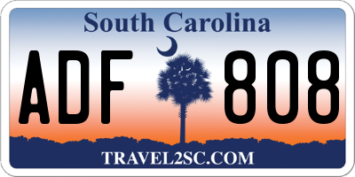 SC license plate ADF808