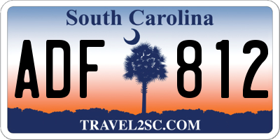 SC license plate ADF812
