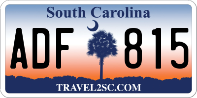 SC license plate ADF815