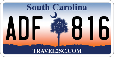 SC license plate ADF816
