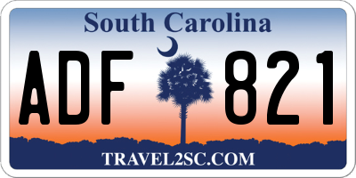 SC license plate ADF821