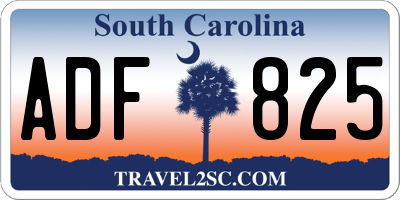 SC license plate ADF825