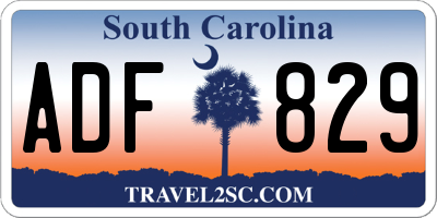 SC license plate ADF829