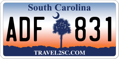 SC license plate ADF831