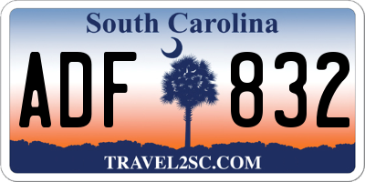 SC license plate ADF832