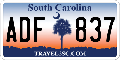 SC license plate ADF837