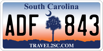 SC license plate ADF843