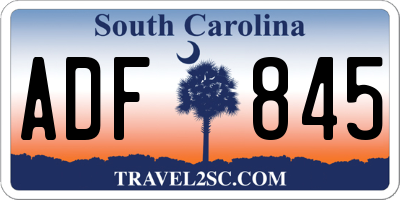 SC license plate ADF845