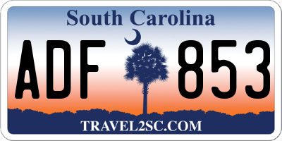 SC license plate ADF853