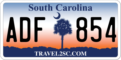 SC license plate ADF854