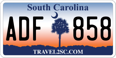 SC license plate ADF858