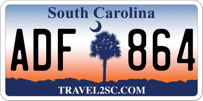 SC license plate ADF864