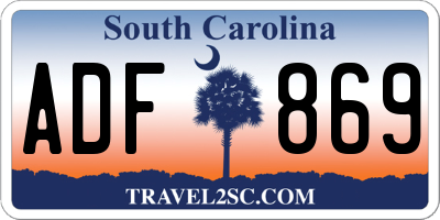 SC license plate ADF869
