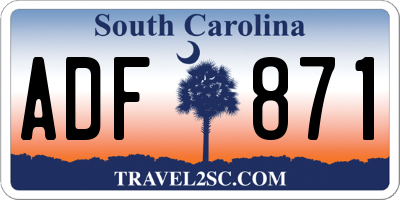 SC license plate ADF871