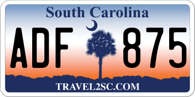 SC license plate ADF875