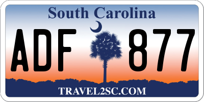 SC license plate ADF877