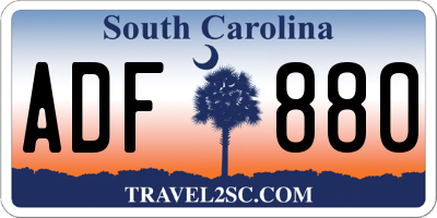 SC license plate ADF880