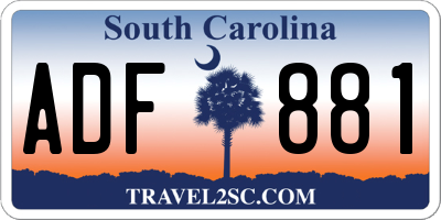 SC license plate ADF881