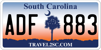 SC license plate ADF883