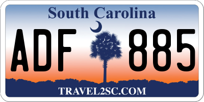 SC license plate ADF885