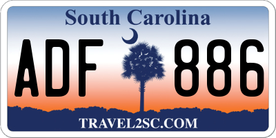SC license plate ADF886