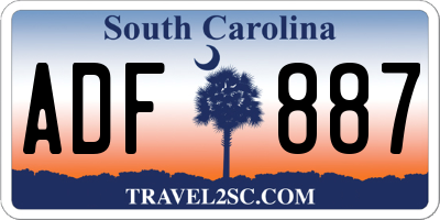 SC license plate ADF887