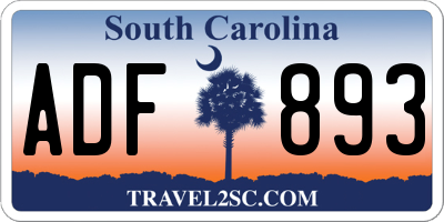 SC license plate ADF893