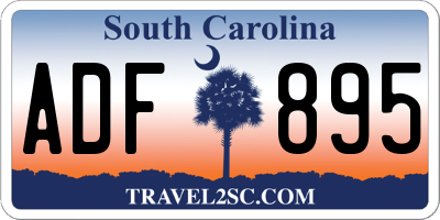 SC license plate ADF895