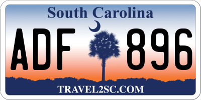 SC license plate ADF896