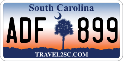 SC license plate ADF899