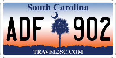 SC license plate ADF902