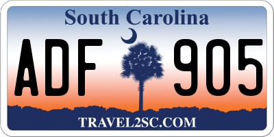 SC license plate ADF905
