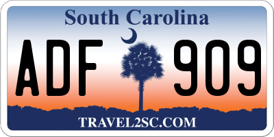 SC license plate ADF909