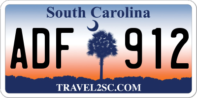 SC license plate ADF912